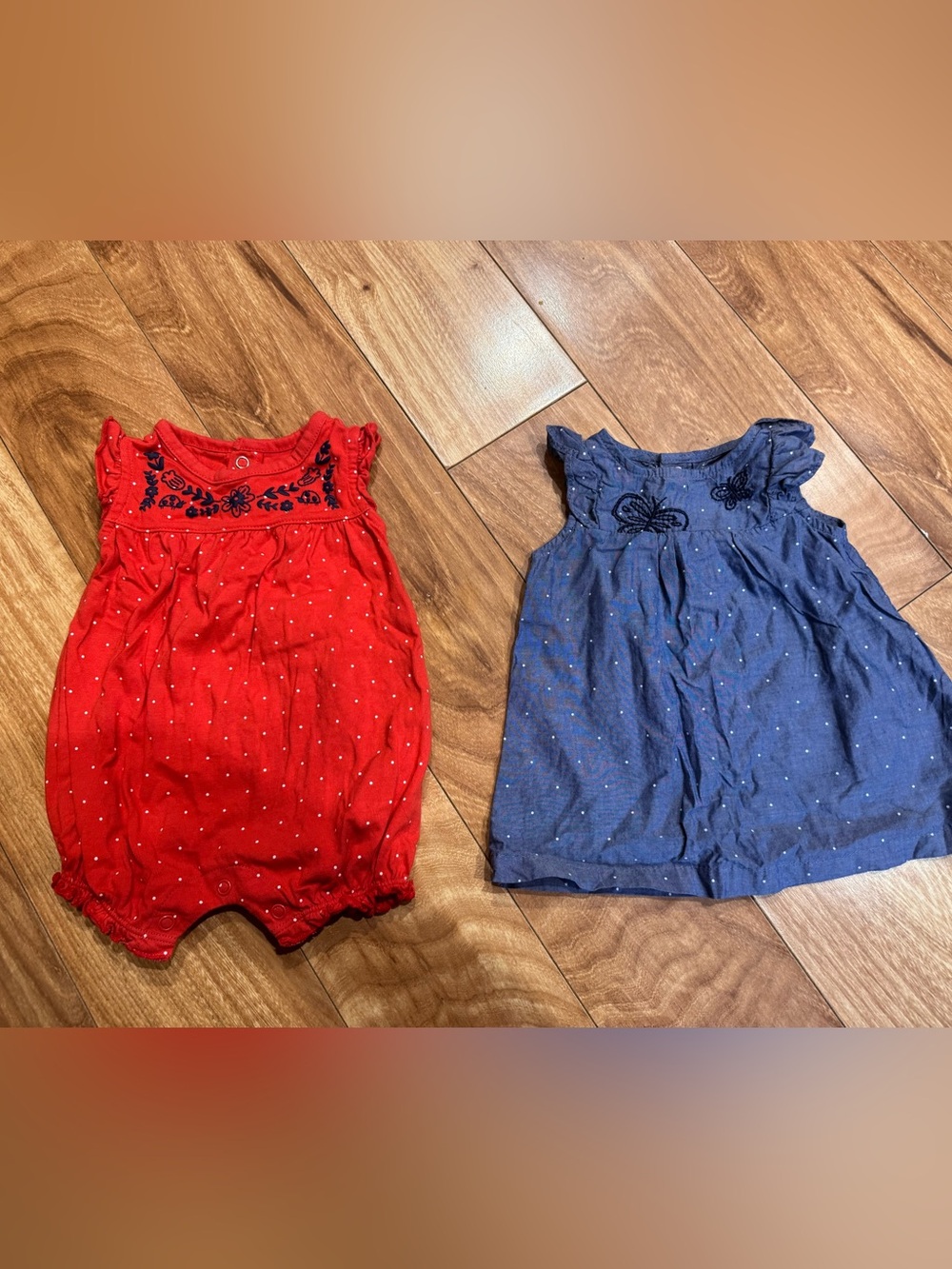 Baby Girl 0-3 mo Americana Summer Romper and Denim Dress